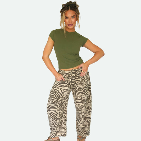 the wild card barrel sweatpants (brown+beige)
