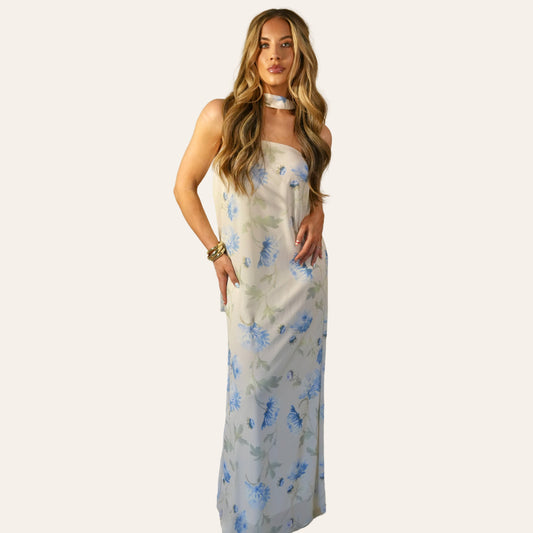 the "hydrangea affair" maxi gown