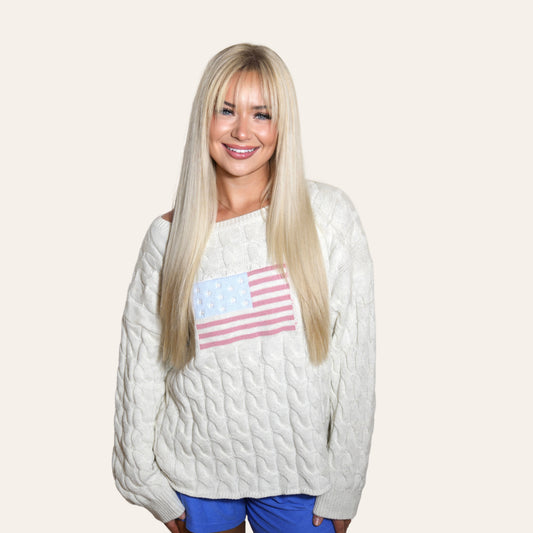 jubilee cable knit sweater