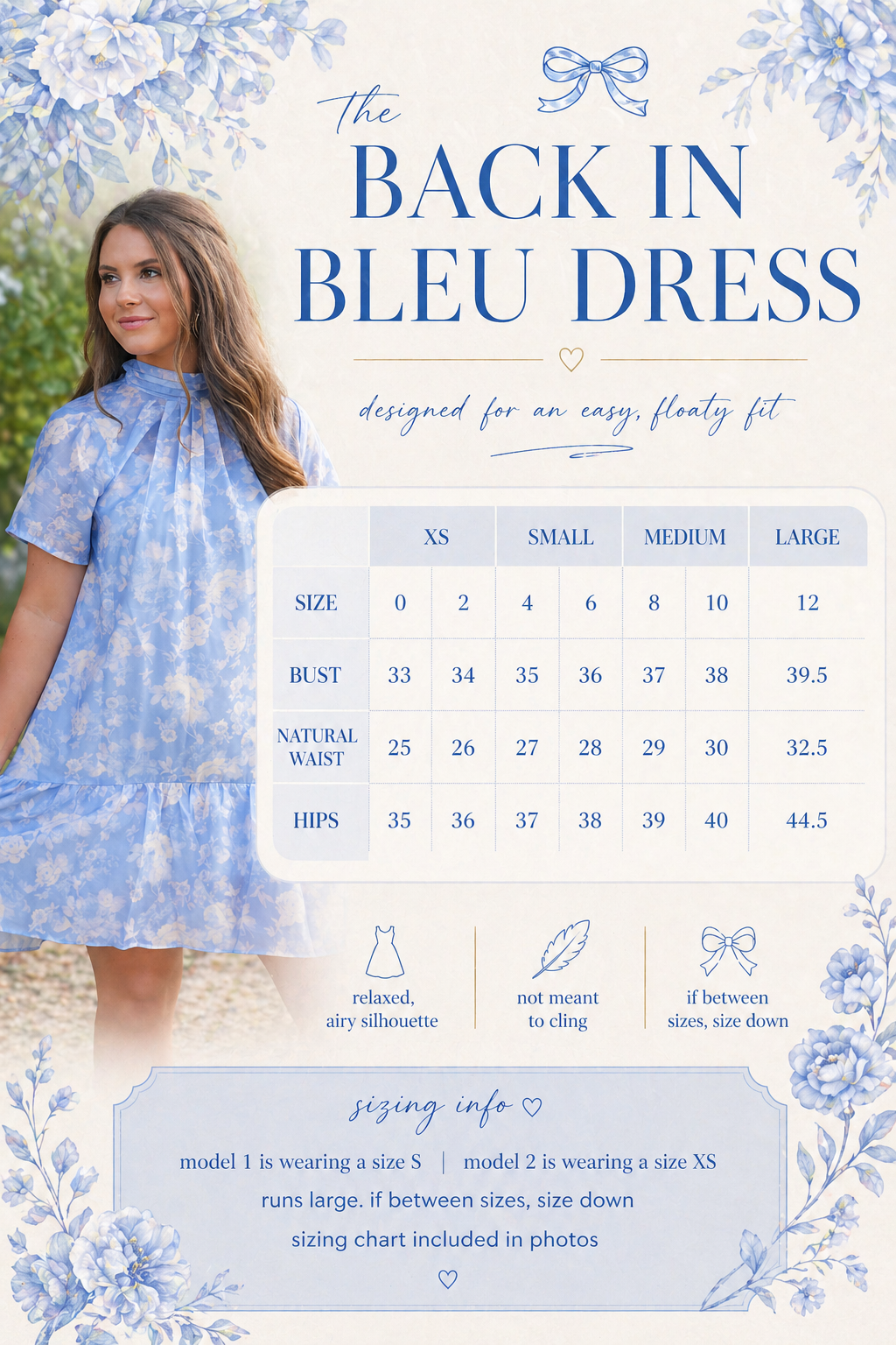 the back in bleu dress