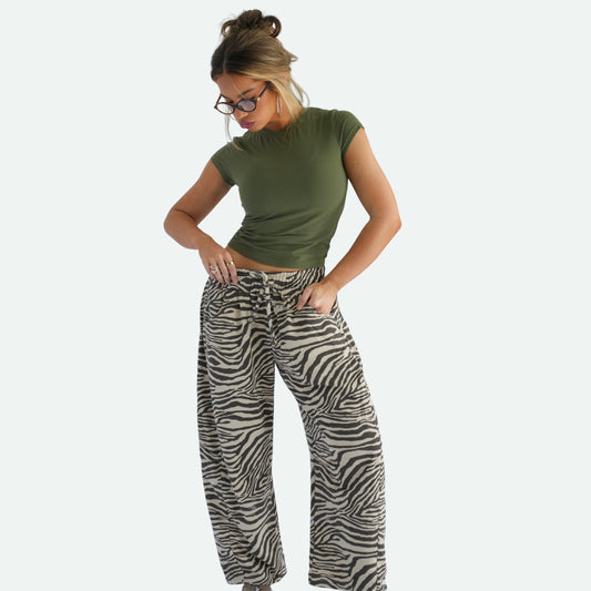 the wild card barrel sweatpants (brown+beige)