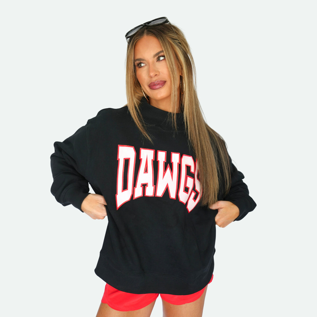 dawgs varsity mock neck sweatshirt