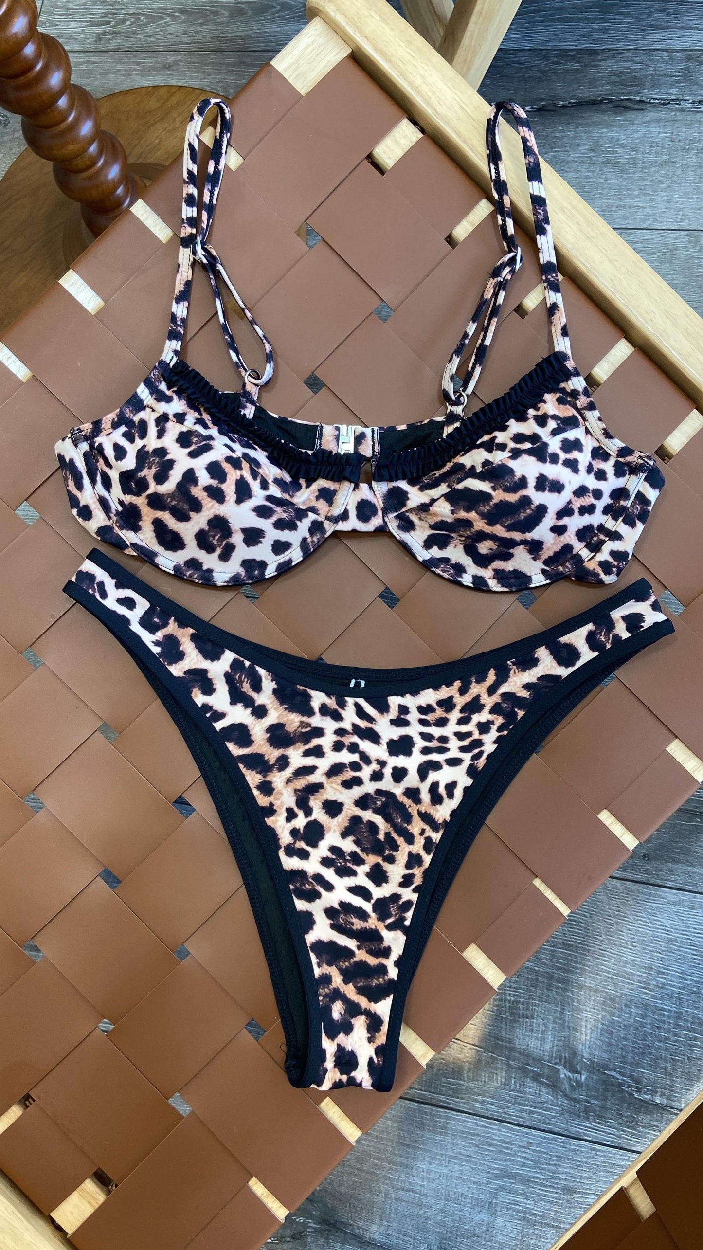 the sauvage leopard bikini set