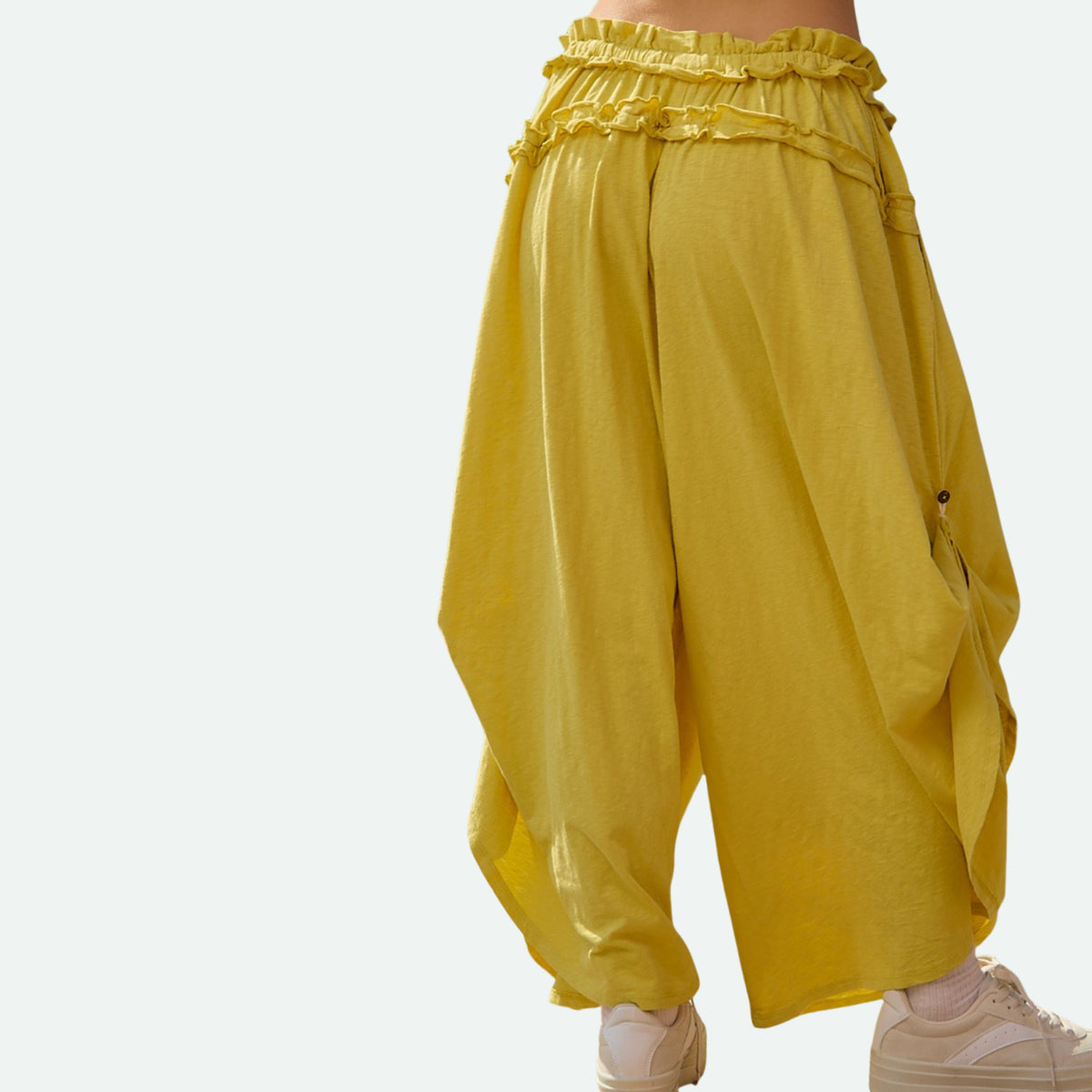 mellow yellow wide leg pants