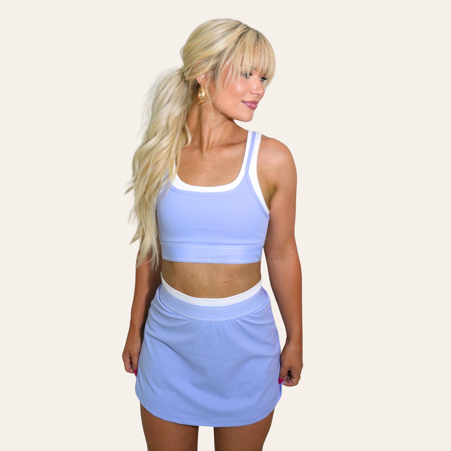 on your mark periwinkle skort set