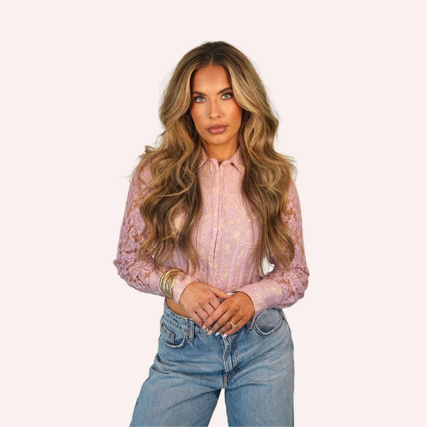 "tea time" pink lace corset top