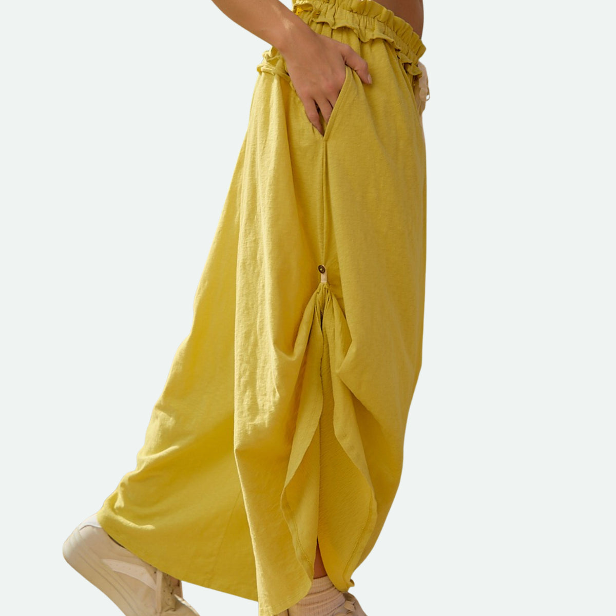 mellow yellow wide leg pants
