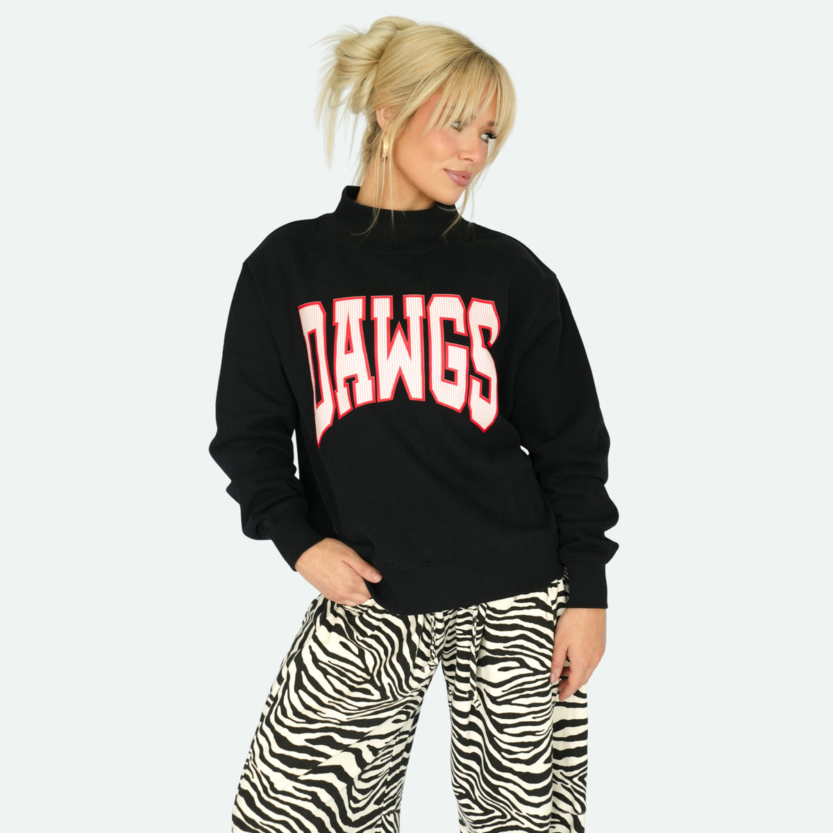 dawgs varsity mock neck sweatshirt
