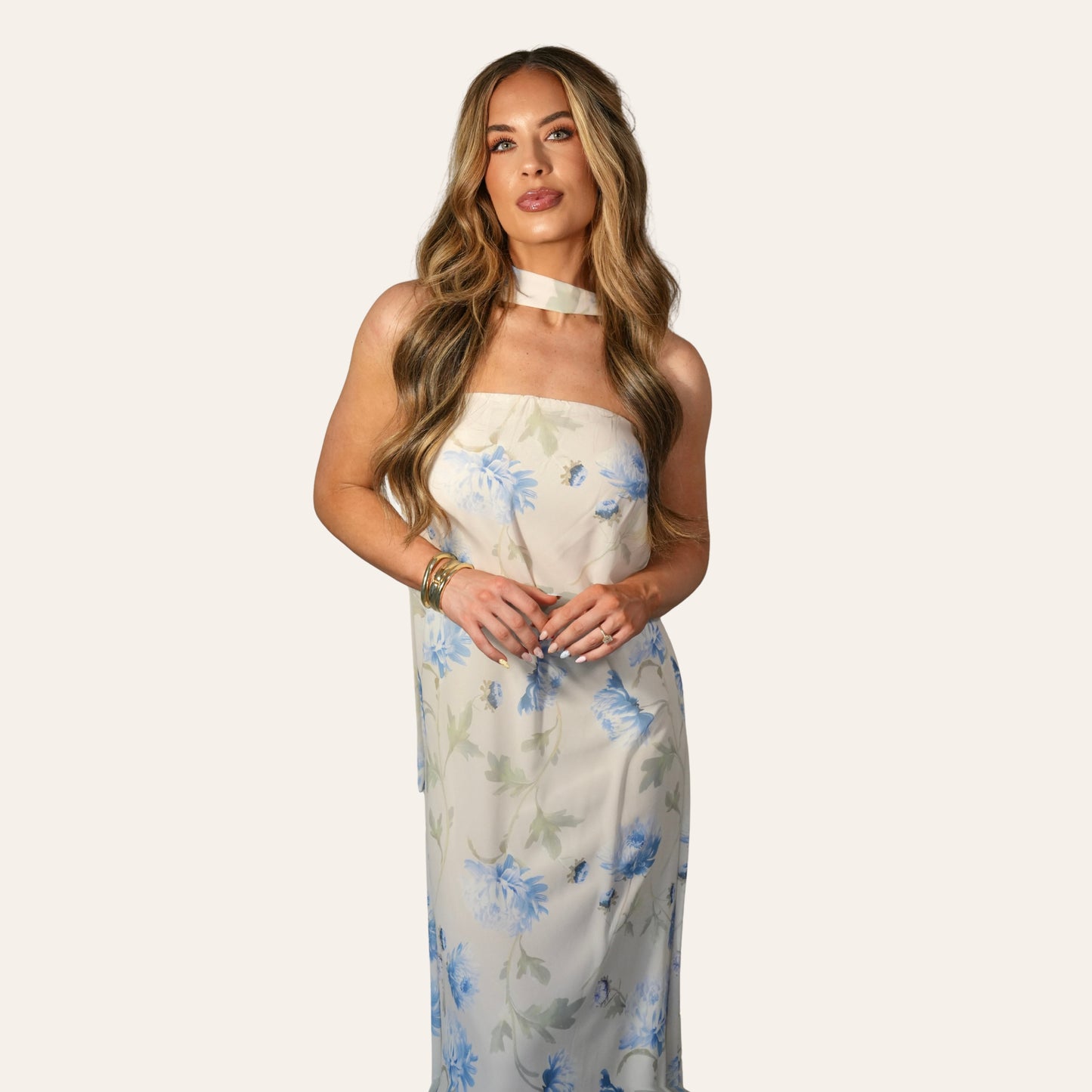 the "hydrangea affair" maxi gown