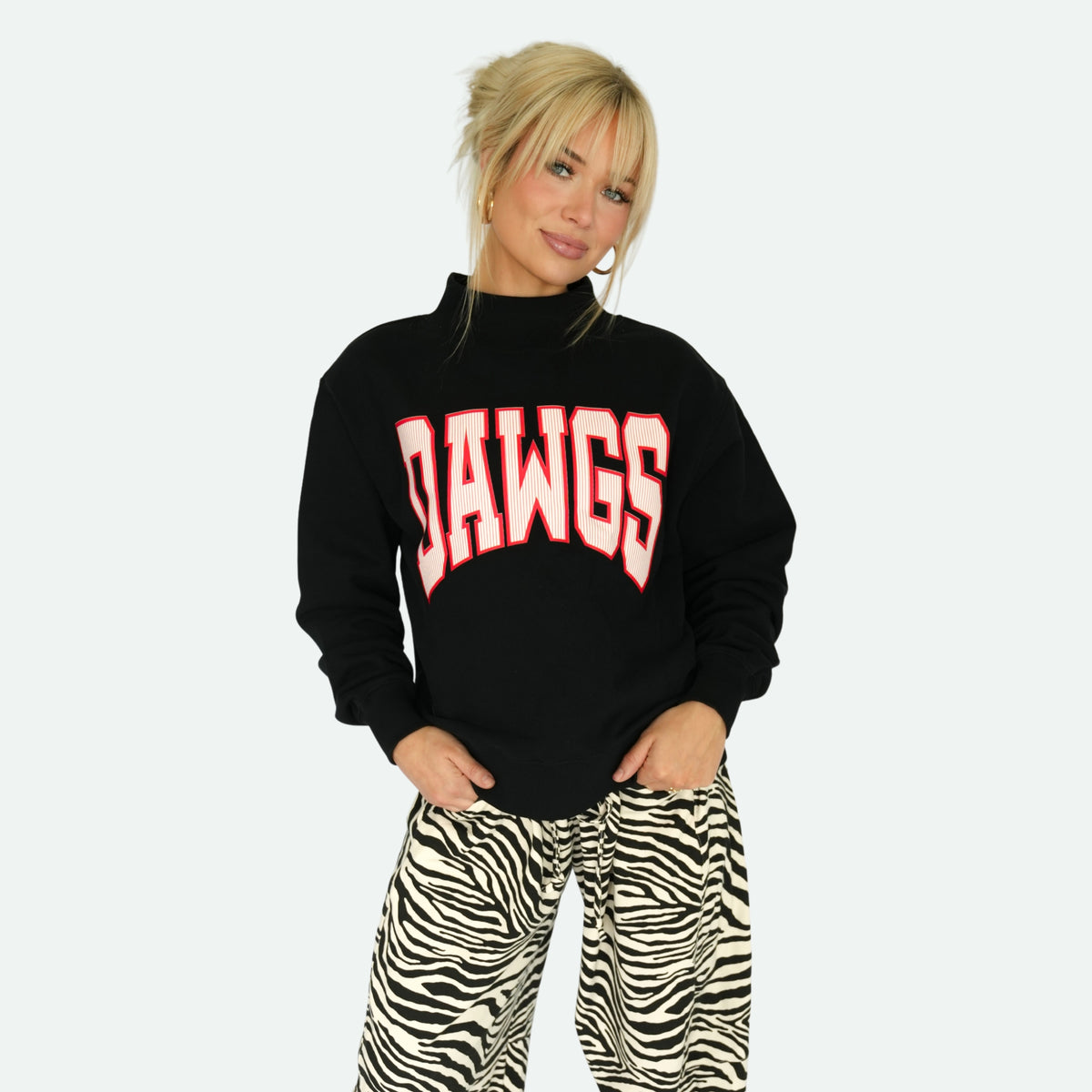 dawgs varsity mock neck sweatshirt