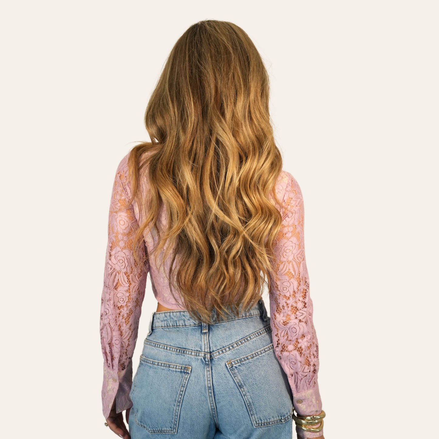 "tea time" pink lace corset top